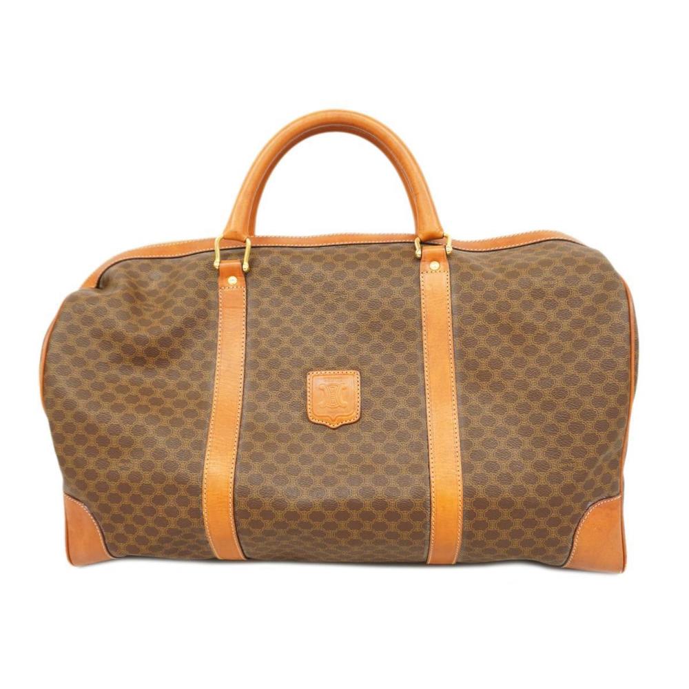Celine Boston Bag Macadam Leather Brown Men's Women's